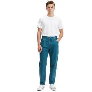 Proper Dark Teal/Blue Green Straight Leg Jeans